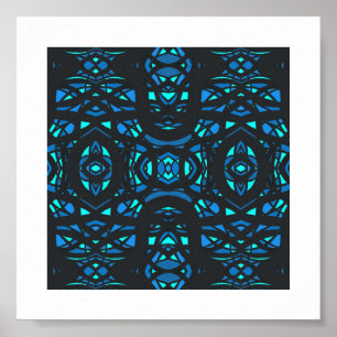 Arte abstracto en gouache azul negro apasionado