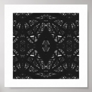 Arte abstracto en gouache blanco y negro espectros