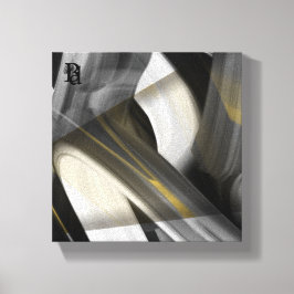 Arte abstracto en lienzo 8x8" tendencia negro blan