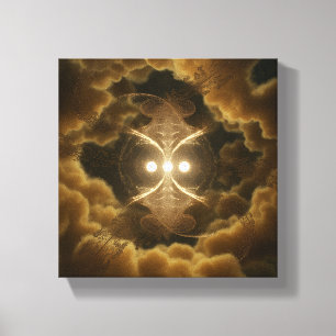 Arte abstracto en lienzo de energía dorada