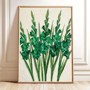 Arte abstracto en lienzo impreso verde esmeralda