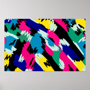Arte abstracto en negrita en colores primarios 