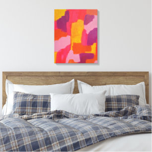 Arte abstracto en negrita rosa y amarillo