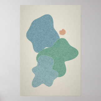 Arte abstracto en póster de Cool Blue & Jade