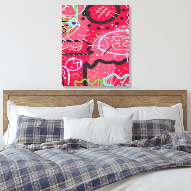 Arte abstracto en rojo (Insitu(Dormitorio))