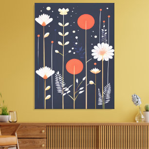 Arte abstracto floral brillante