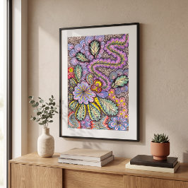 Arte abstracto floral intrincado doodle pastel