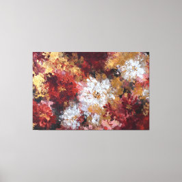 Arte abstracto floral rojo y dorado elegante para
