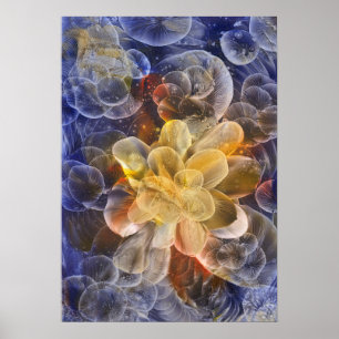 Arte abstracto florecido pintado a mano