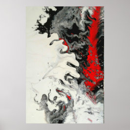 Arte abstracto fluido moderno rojo negro