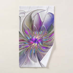 Arte abstracto fractal de flores enérgico y colori
