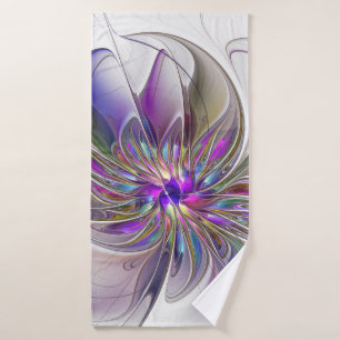 Arte abstracto fractal de flores enérgico y colori