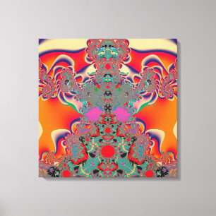 Arte abstracto fractal de meditación rojo