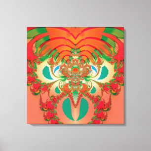 Arte abstracto fractal del búho rojo