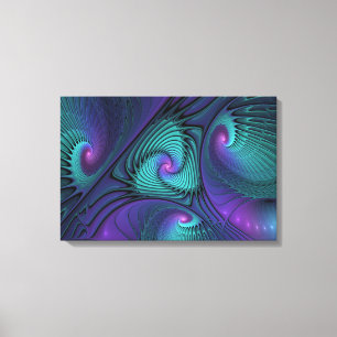 Arte abstracto fractal moderno de púrpura y turque