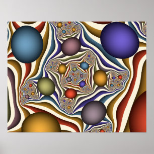 Arte abstracto fractal moderno y colorido que vuel