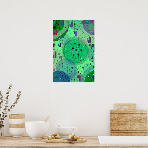 Arte abstracto: Fruta Kiwi Verde