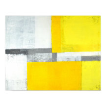 Arte abstracto "fuerte" gris y amarillo