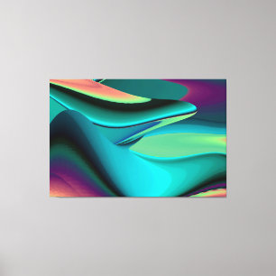 Arte abstracto futurista en 3D metálico arcoíris