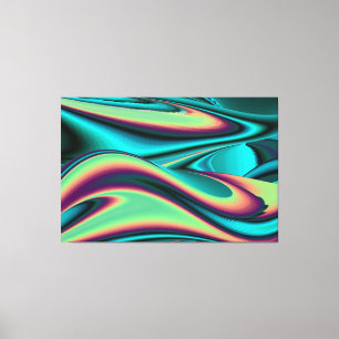 Arte abstracto futurista en 3D metálico arcoíris