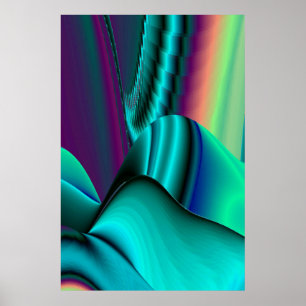 Arte abstracto futurista en 3D metálico arcoíris