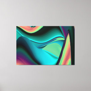 Arte abstracto futurista en 3D metálico arcoíris