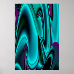 Arte abstracto futurista en 3D metálico arcoíris