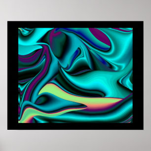 Arte abstracto futurista metálico arcoíris 3D