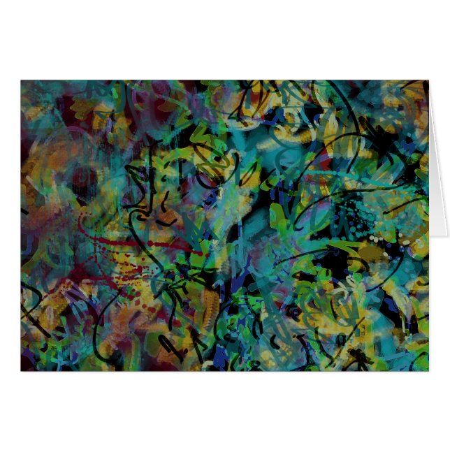 Arte abstracto garabateado multicolor (Anverso (Horizontal))