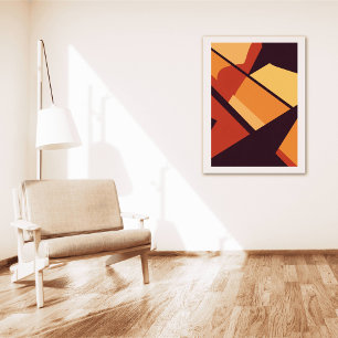 Arte abstracto geométrico cálido para pared