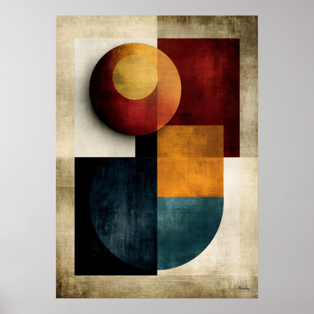 Arte abstracto geométrico celestial japonés para p (Frente)