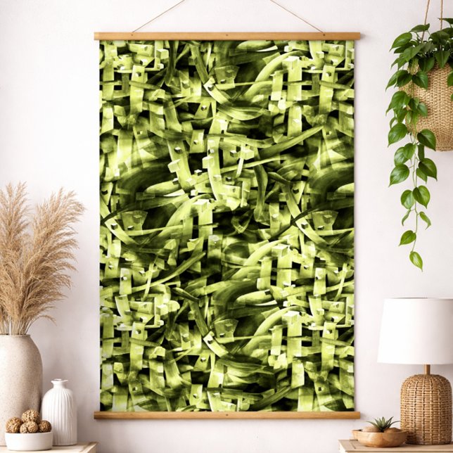 Arte abstracto geométrico cubista verde (Subido por el creador)