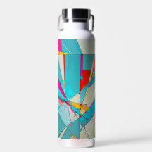 Arte abstracto geométrico de botella de agua