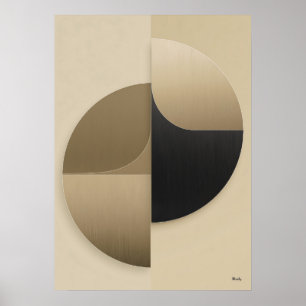 Arte abstracto geométrico de lujo Japandi para par