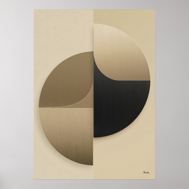 Arte abstracto geométrico de lujo Japandi para par (Frente)