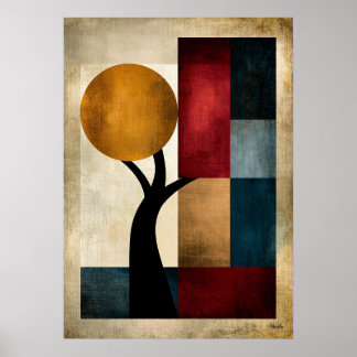 Arte abstracto geométrico de paisaje zen japonés p
