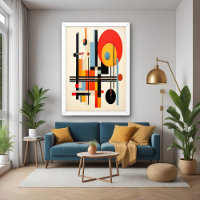 Arte abstracto geométrico inspirado en Bauhaus vib