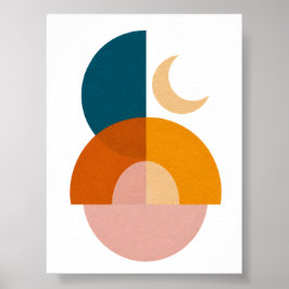 Arte abstracto geométrico moderno de la luna