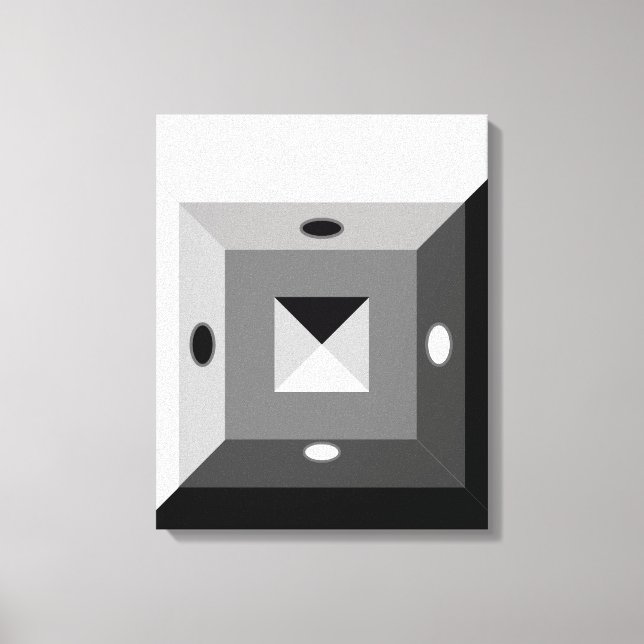 Arte abstracto geométrico moderno en negro, gris y (Anverso)