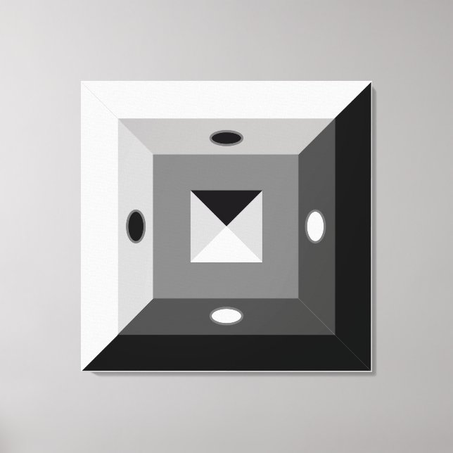Arte abstracto geométrico moderno en negro, gris y (Anverso)