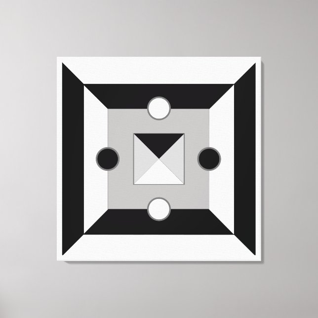 Arte abstracto geométrico moderno en negro, gris y (Anverso)