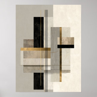 Arte abstracto geométrico moderno en oro