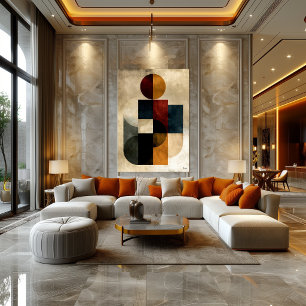 Arte abstracto geométrico ondulado Zen japonés par