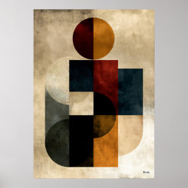 Arte abstracto geométrico ondulado Zen japonés par