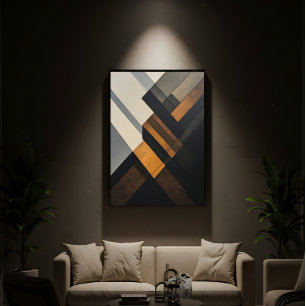 Arte abstracto geométrico texturizado moderno de ó