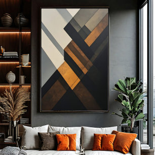 Arte Abstracto Geométrico Texturizado Moderno de Ó
