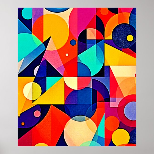 Arte abstracto geométrico vibrante (Frente)