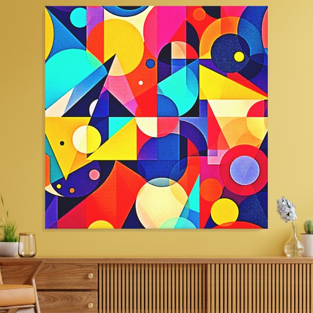 Arte abstracto geométrico vibrante (Insitu (Sala de estar))