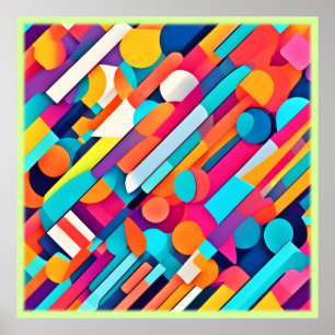 Arte abstracto geométrico vibrante