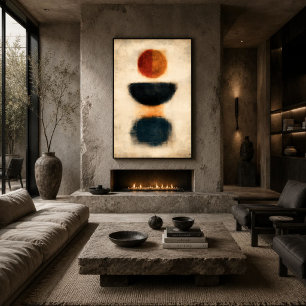 Arte abstracto geométrico Wabi-Sabi de equilibrio 